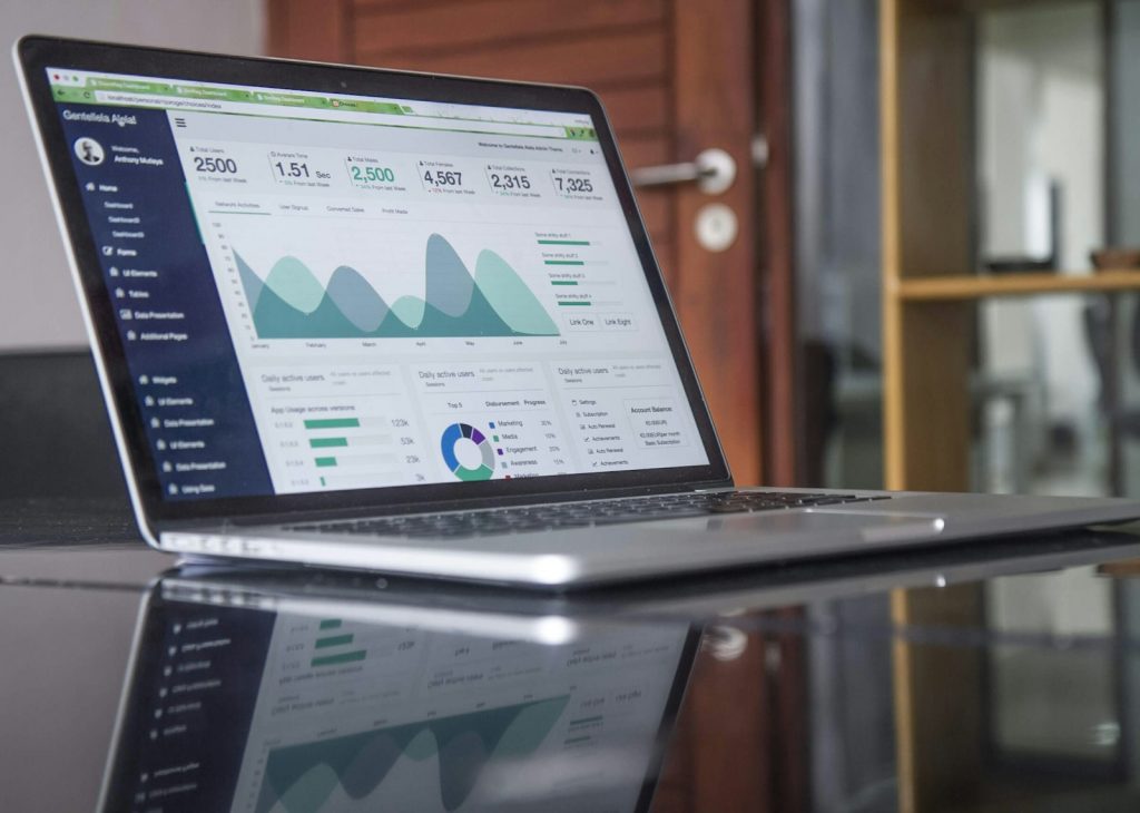 Cuadro de mando analítico con gráficos