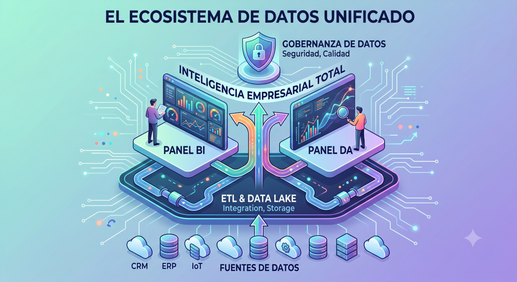 análisis de datos, gráficos detallados o un entorno de toma de decisiones empresariales