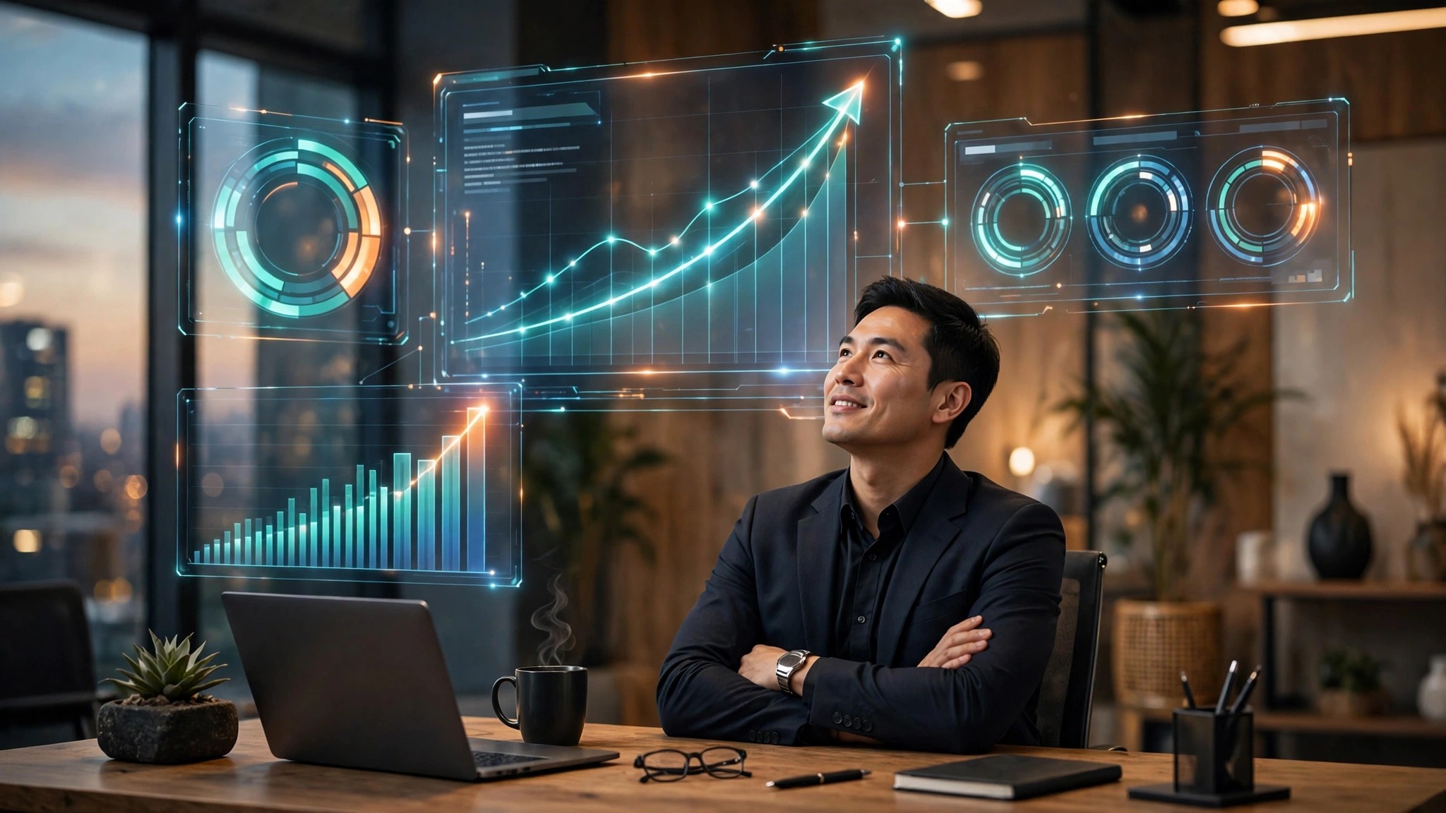 Financial analytics dashboard for measuring the technology ROI of cloud and AI investments